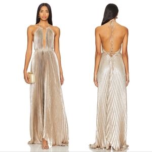 B15. NWT L'IDEE BOHEME HALTER NECK DRESS IN DESERT SHIMMER